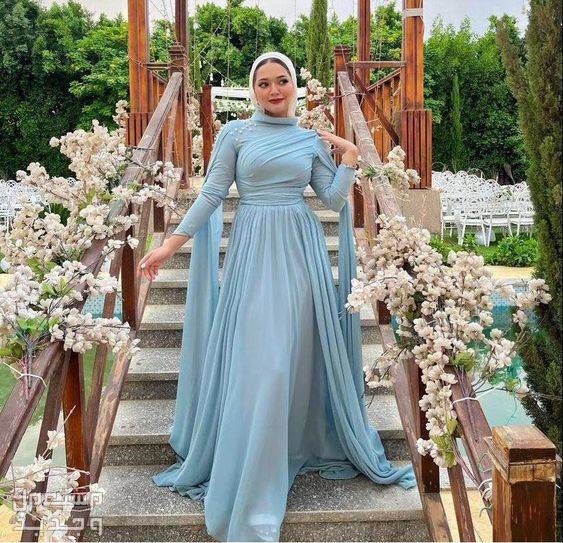 صور فساتين سهرة محتشمة للمحجبات فساتين محجبات للمناسبات