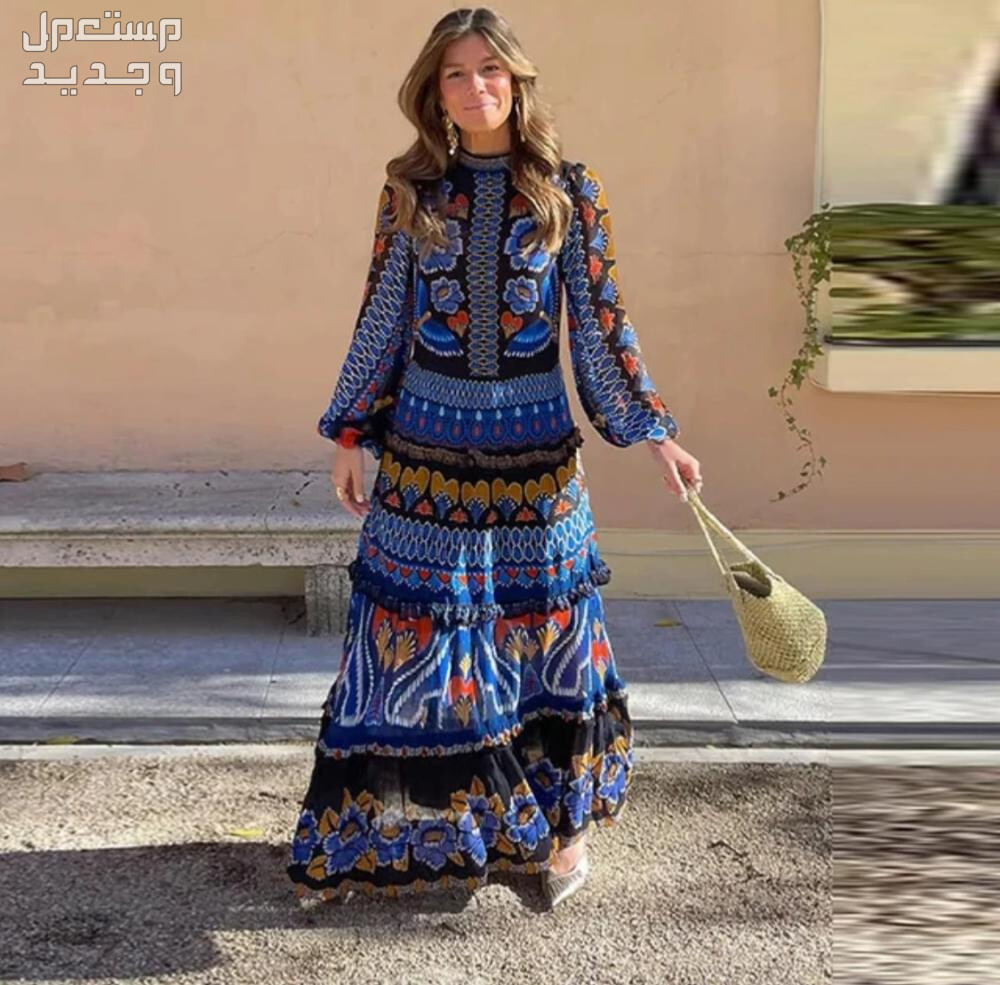 فساتين كاجوال طويلة للمحجبات صيف 2024 فستان مطبوع
