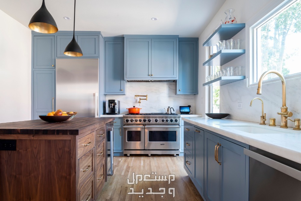 ديكورات مطابخ الوان مطابخ 2024 مطبخ أزرق