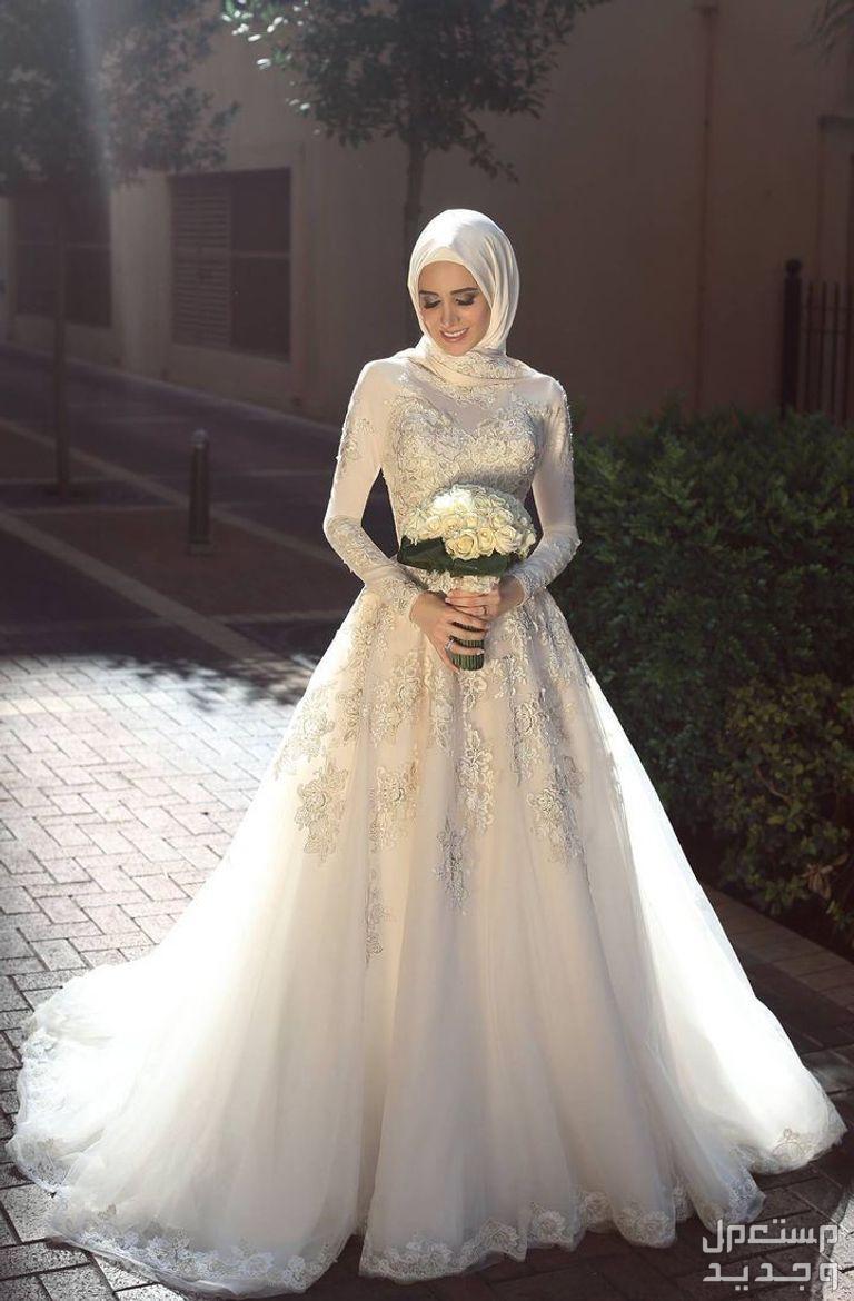 فساتين محجبات اعراس 2024 فساتين مرصعة بسواروفسكي