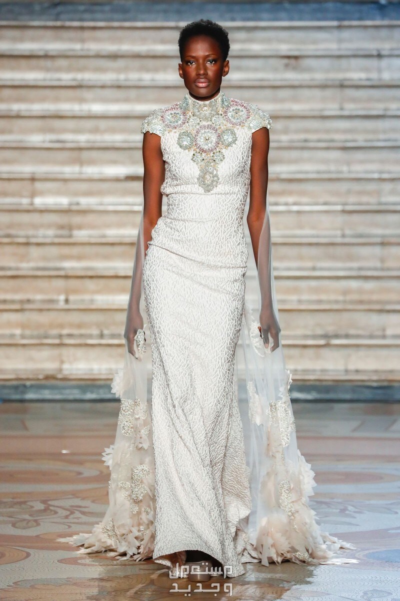 فساتين محجبات اعراس 2024 في المغرب فستان أبيض