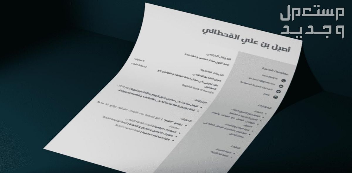 تصميم سيرة ذاتية باللغتين بطريقة احترافية