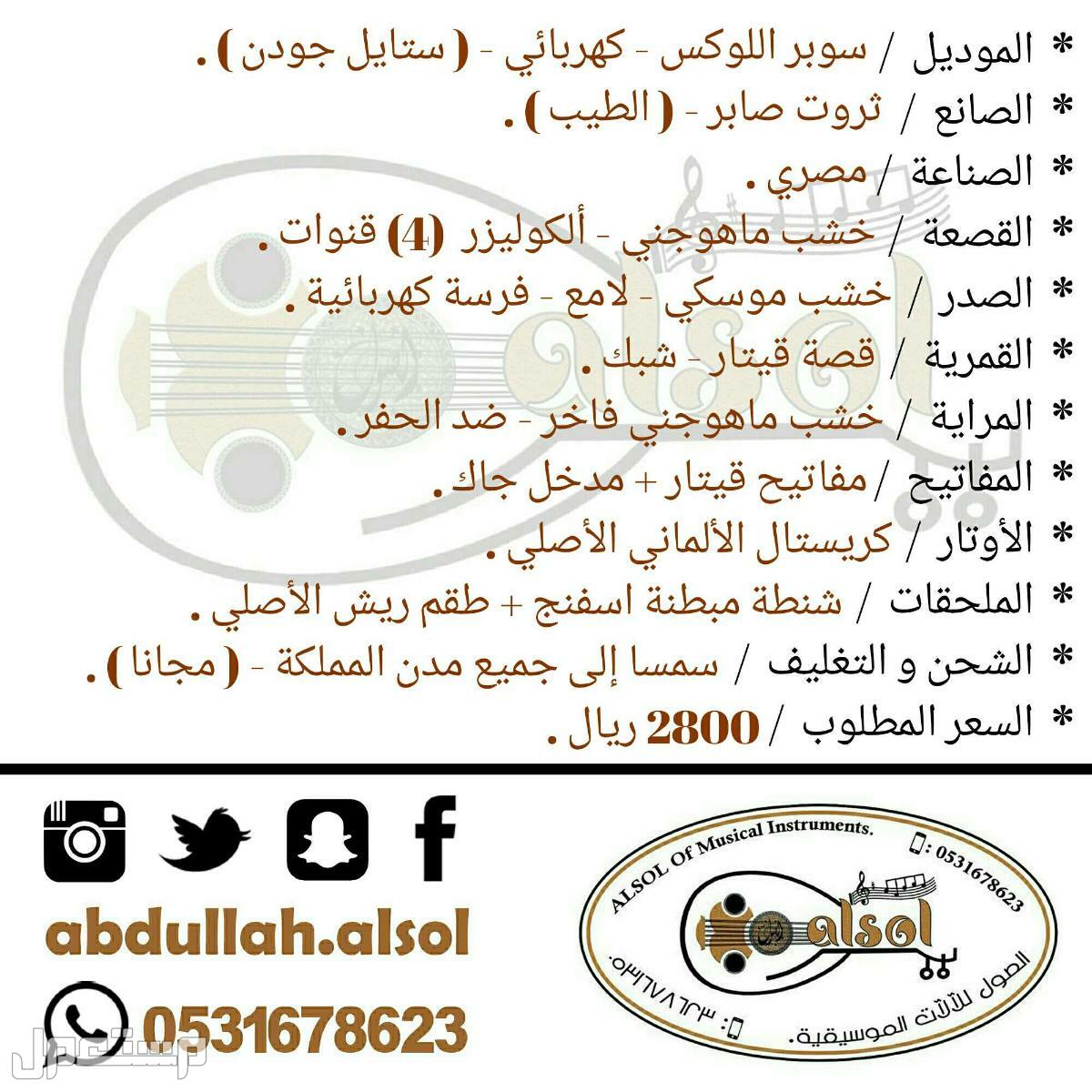 عود موسيقي كهربائي للبيع