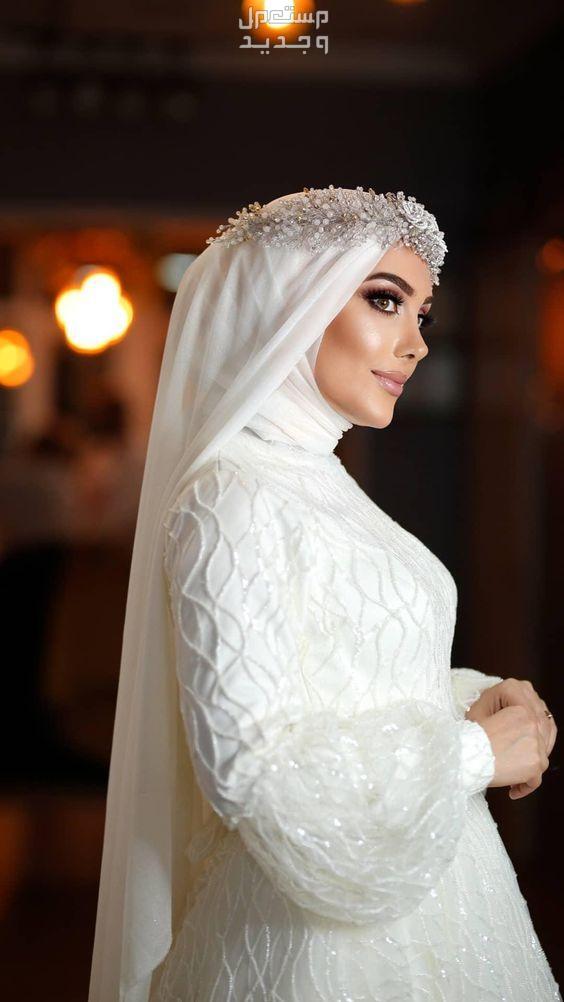 أجمل طرحة عروس للمحجبات موضة طرح 2024 للعروس