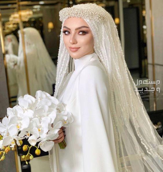 أجمل طرحة عروس للمحجبات طرح تول انيقة للعروس