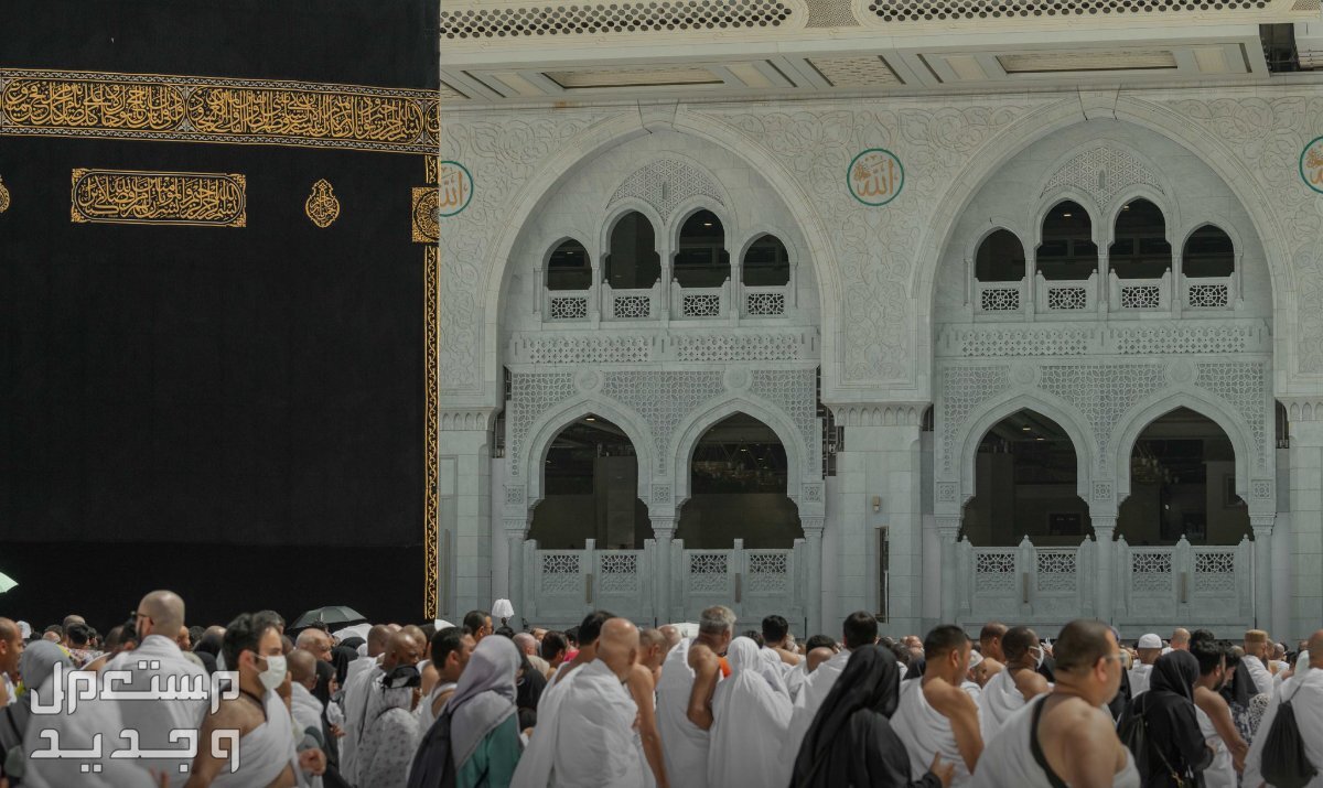 كيفية التسجيل في منصة نسك 1446 حجاج يطوفون حول الكعبة