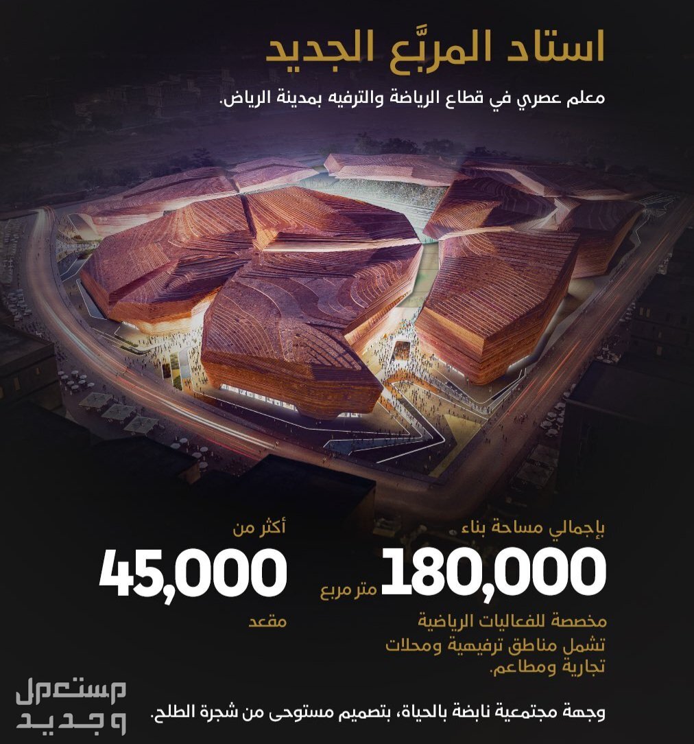 الكشف عن تصميم استاد المربع الجديد بالرياض تصميم استاد المربع الجديد بالرياض