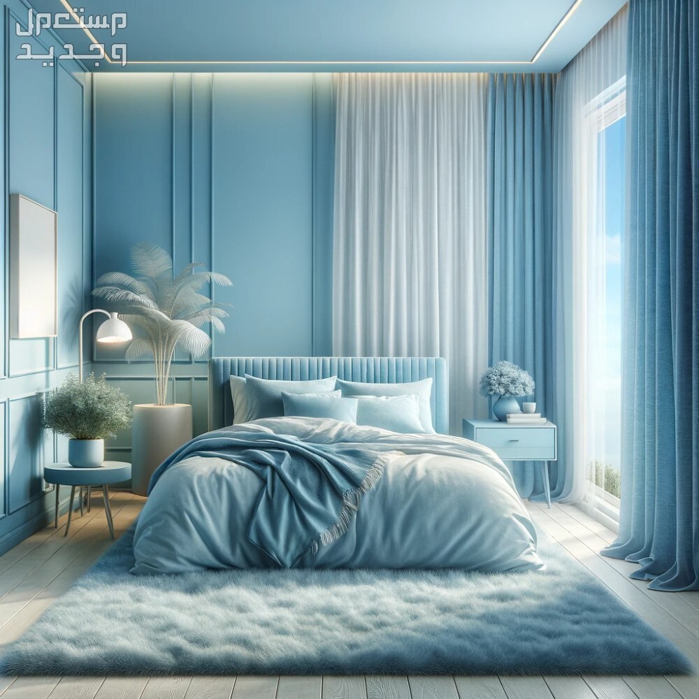 أفضل ألوان غرف نوم مريحة للأعصاب 2024 اللون الأزرق الفاتح