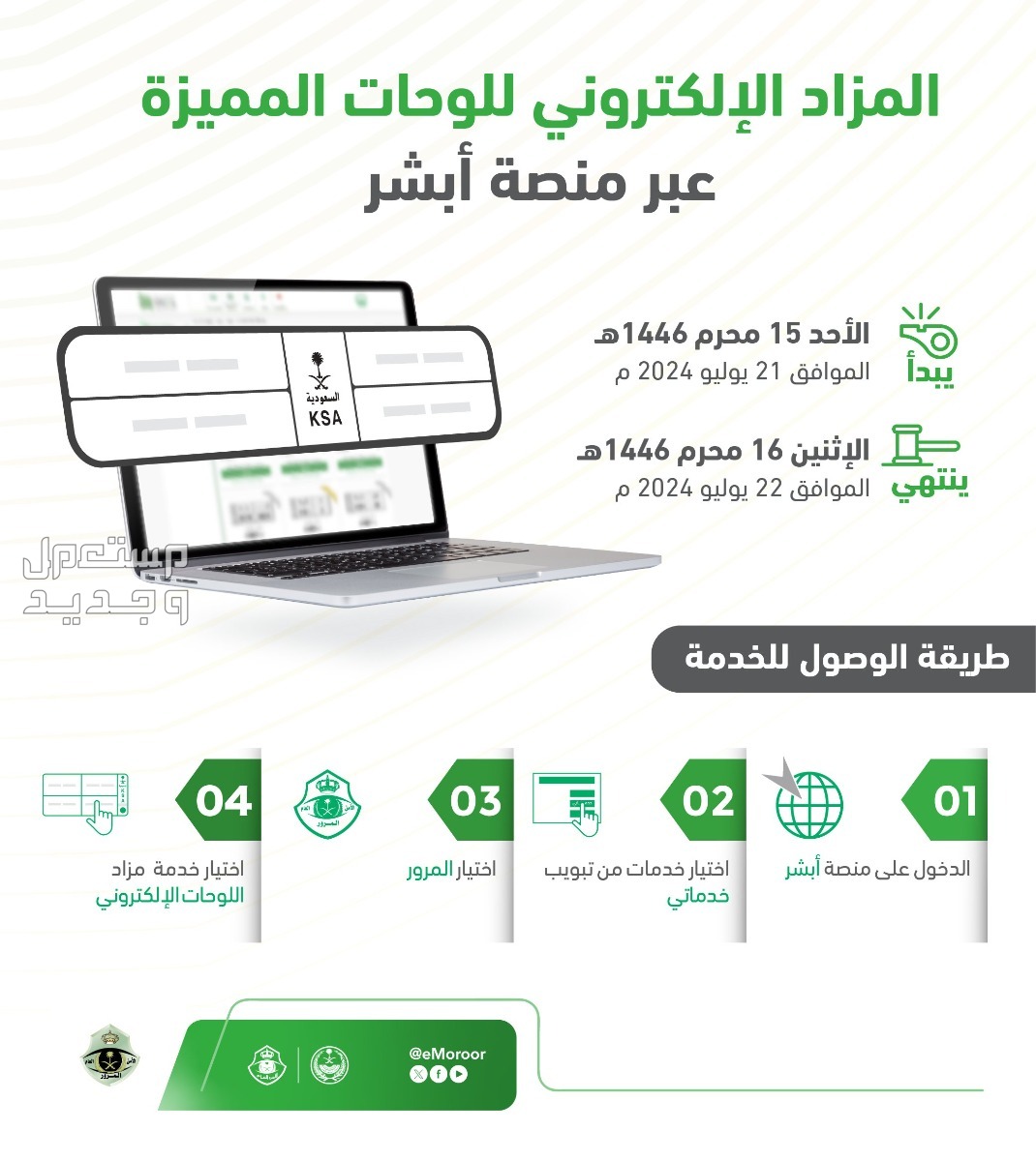 خطوات التسجيل في مزاد اللوحات عبر أبشر 1446 والشروط المطلوبة مزاد اللوحات عبر أبشر 1446