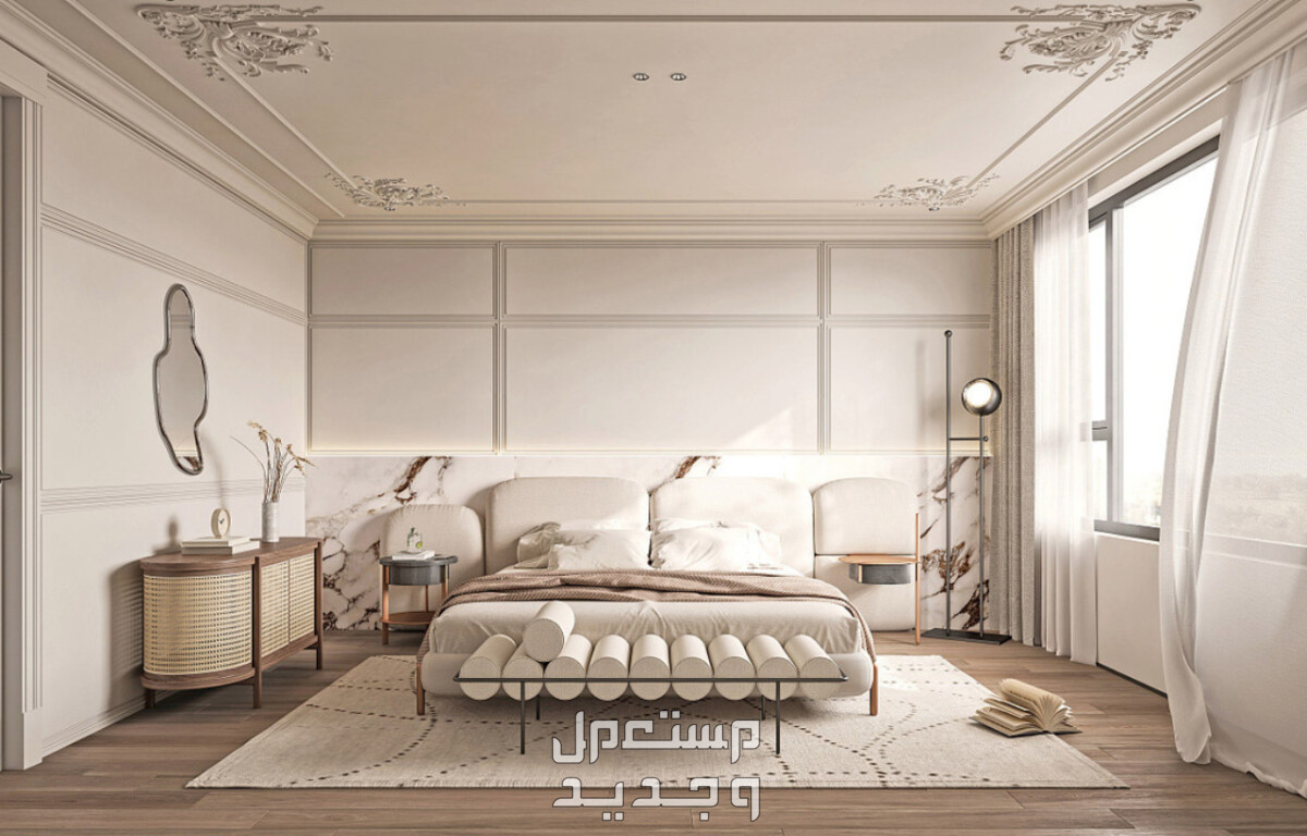 أنواع غرف النوم للعرسان بالصور غرف نوم على الطراز الكلاسيكي الجديد