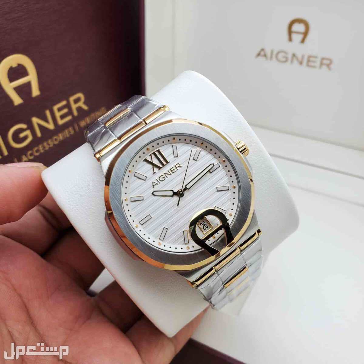 ساعه ماركة اقنر 🔝🌟. افخم موديل رجالي لدا اقنر 🔥 . السير استيل ناعم   درجه اولى - طبق الأصل تماماً . اللون ثابت بالساعه  👍🏻 مقاس الساعه : 40mm