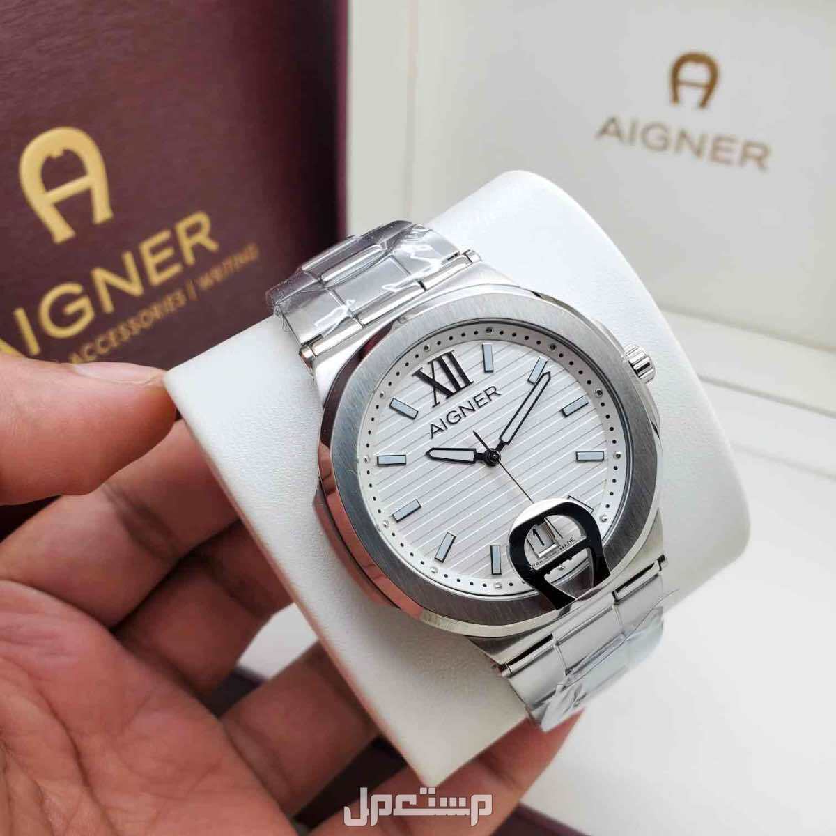 ساعه ماركة اقنر 🔝🌟. افخم موديل رجالي لدا اقنر 🔥 . السير استيل ناعم   درجه اولى - طبق الأصل تماماً . اللون ثابت بالساعه  👍🏻 مقاس الساعه : 40mm