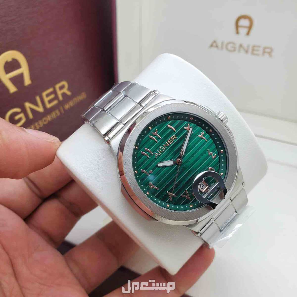 ساعه ماركة اقنر 🔝🌟. افخم موديل رجالي لدا اقنر 🔥 . السير استيل ناعم   درجه اولى - طبق الأصل تماماً . اللون ثابت بالساعه  👍🏻 مقاس الساعه : 40mm