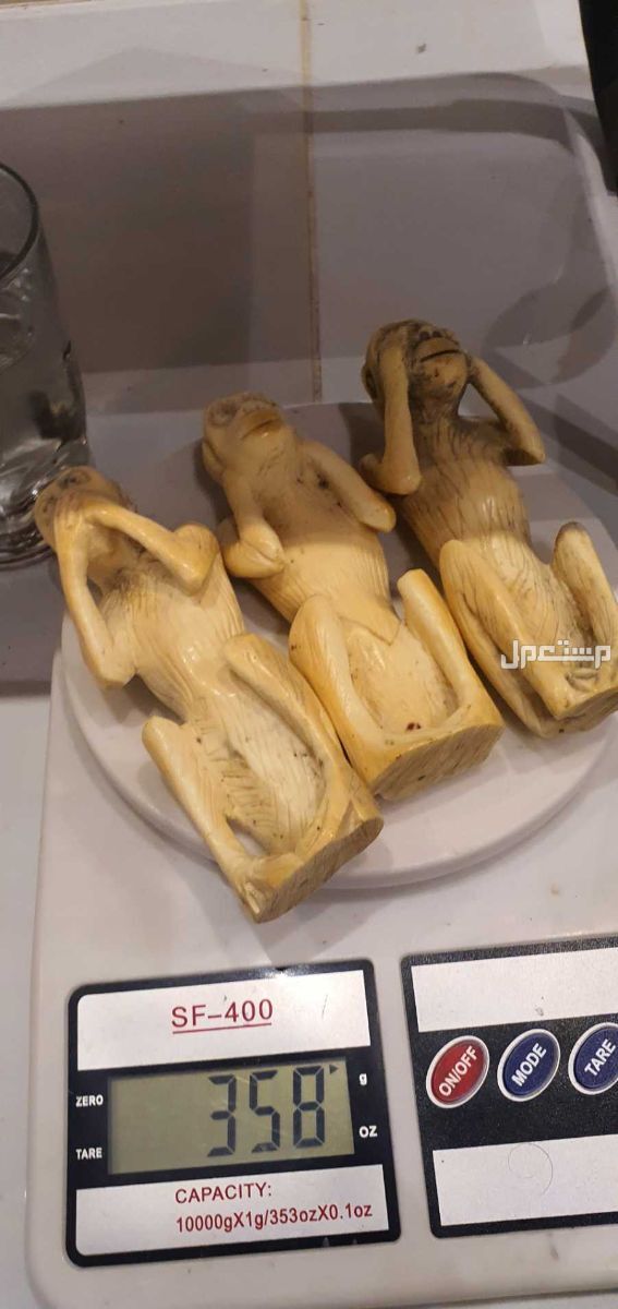 مجموعة لا اري لا اسمع لا اتكلم من العاج الاصلي  تحف نادرة