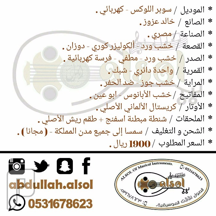 عود ( كهربائي ) الكتريك موسيقي للبيع