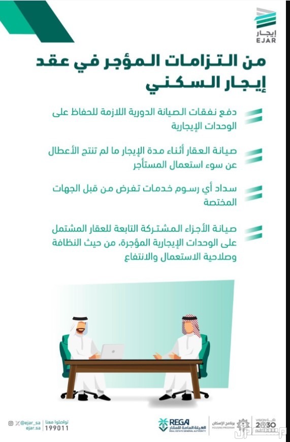 ما هي التزامات المؤجر في عقد إيجار السكني 2024؟ التزامات المؤجر في عقد إيجار السكني 2024
