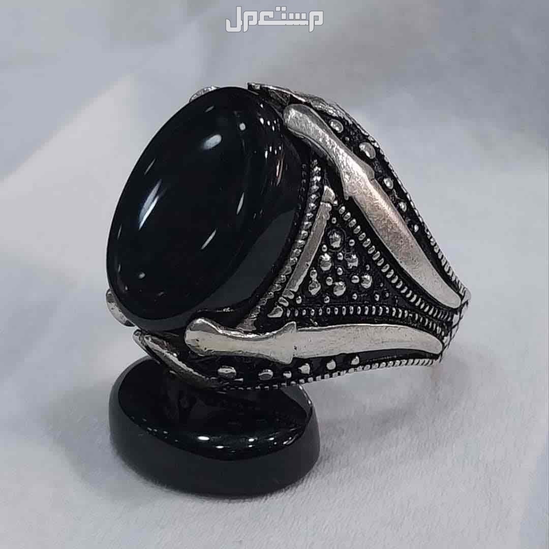 خاتم فضة عقيق فخم