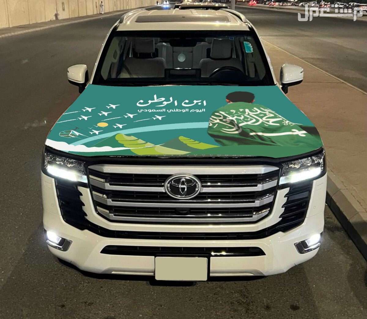 علم غطاء كبوت سياره علم السعودية كبوت علم اليوم الوطني أعلام السعودية كبوت مطاط بسعر الجملة