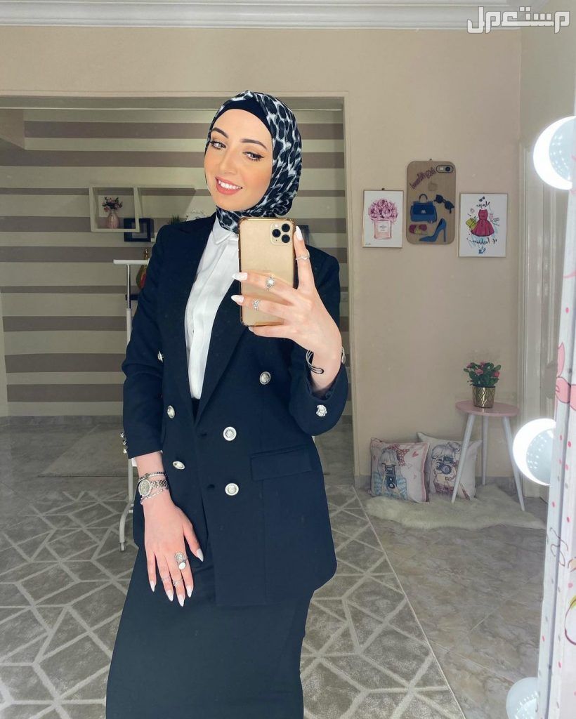صور بليزر حريمي محجبات .. أجمل الموديلات والأسعار بليزر اسود انيق