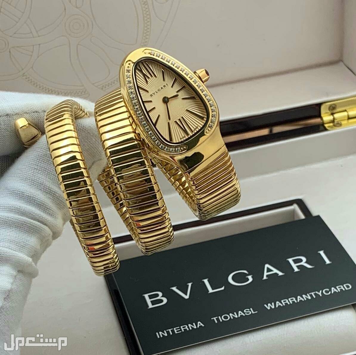 ساعة نسائيه ماركة بلقاري شكل ثعبان درجه اولى