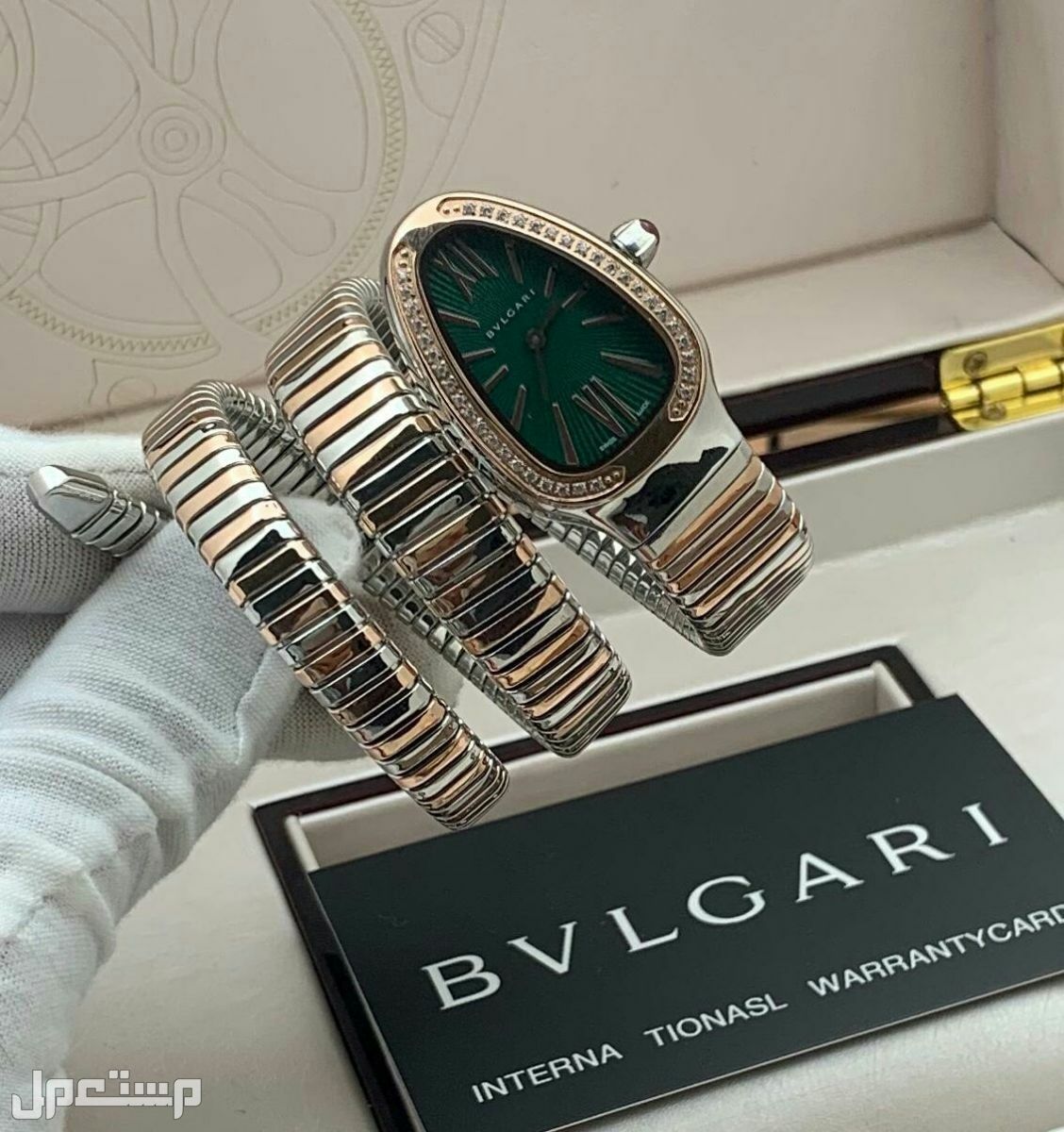 ساعة نسائيه ماركة بلقاري شكل ثعبان درجه اولى