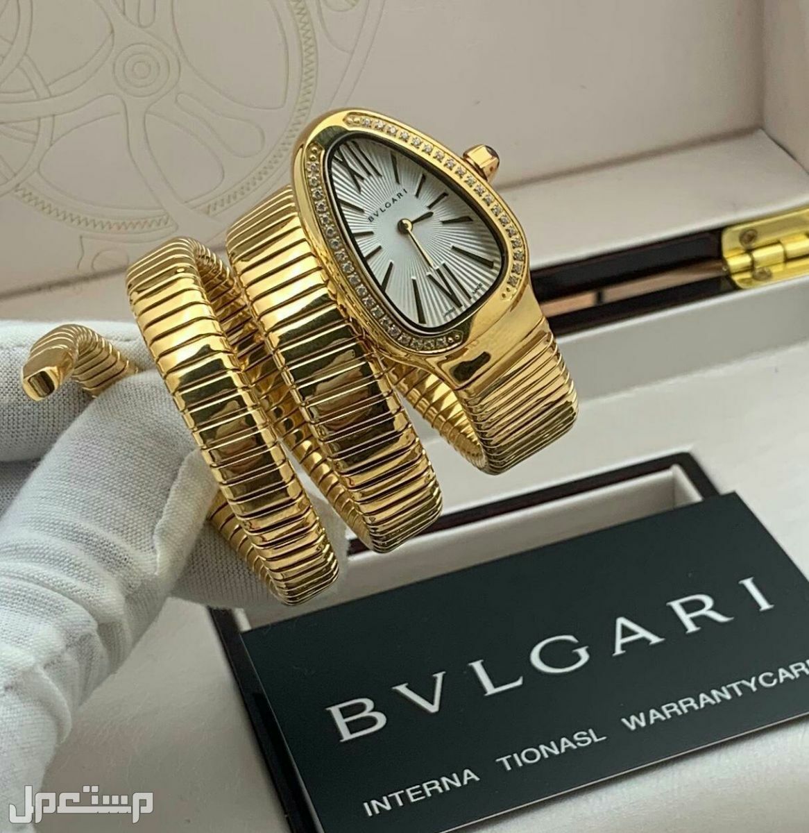 ساعة نسائيه ماركة بلقاري شكل ثعبان درجه اولى