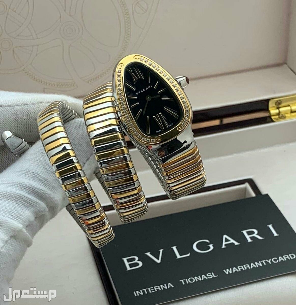 ساعة نسائيه ماركة بلقاري شكل ثعبان درجه اولى