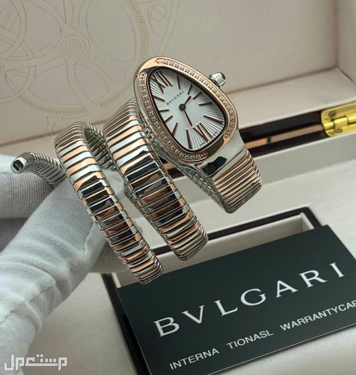 ساعة نسائيه ماركة بلقاري شكل ثعبان درجه اولى
