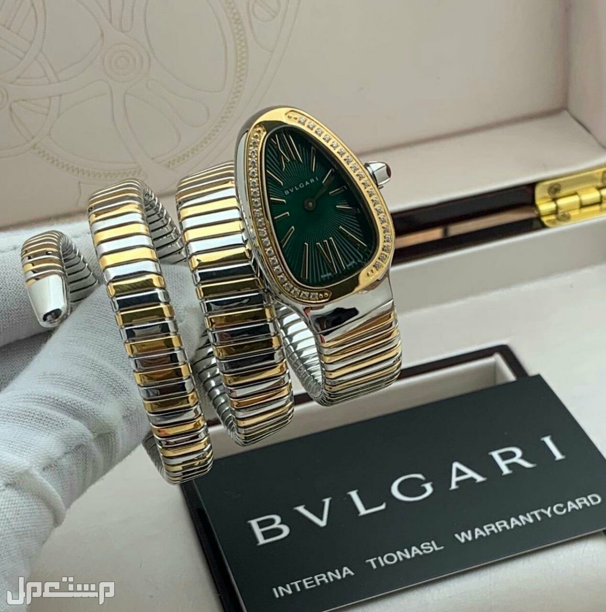 ساعة نسائيه ماركة بلقاري شكل ثعبان درجه اولى