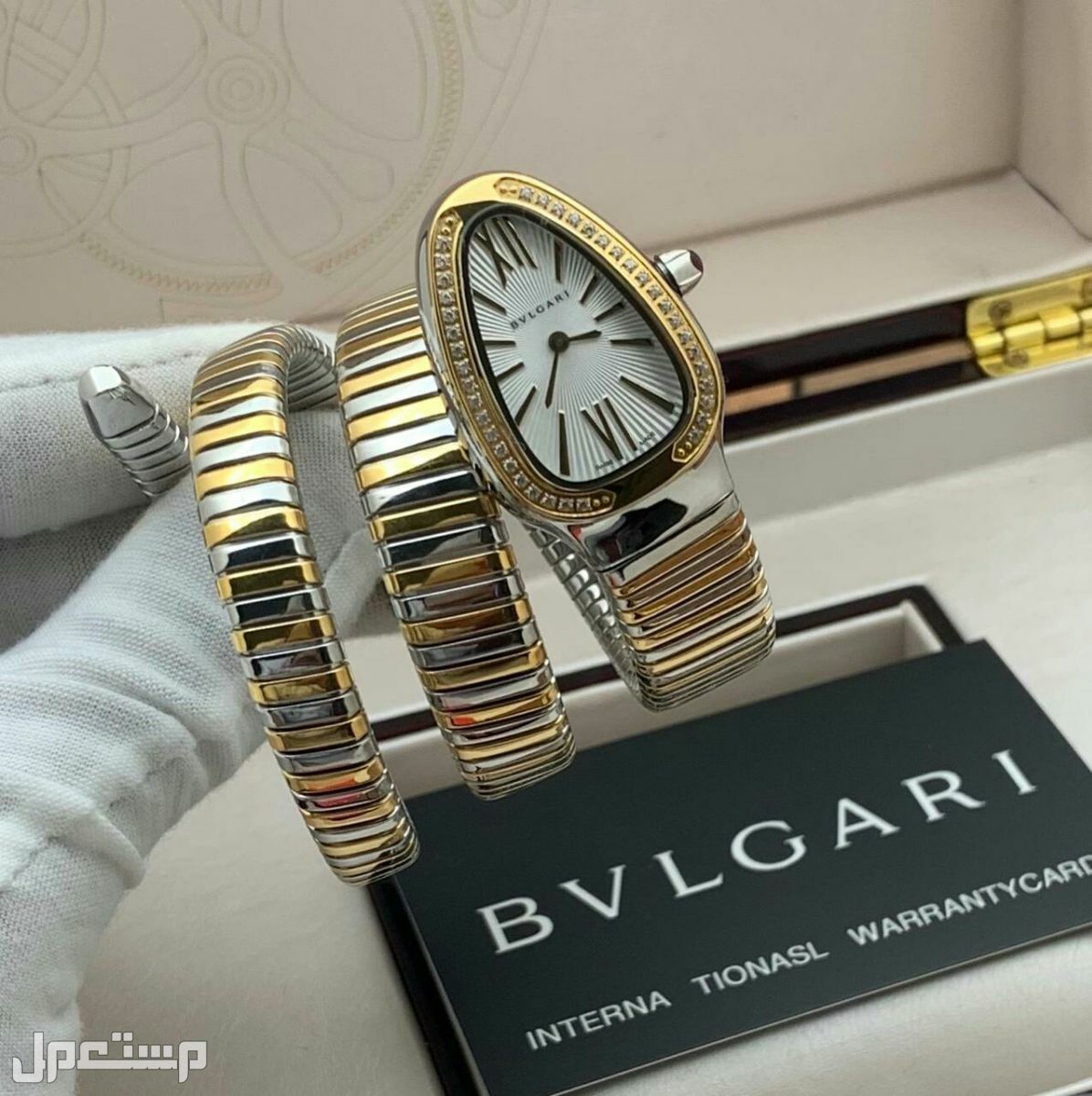 ساعة نسائيه ماركة بلقاري شكل ثعبان درجه اولى