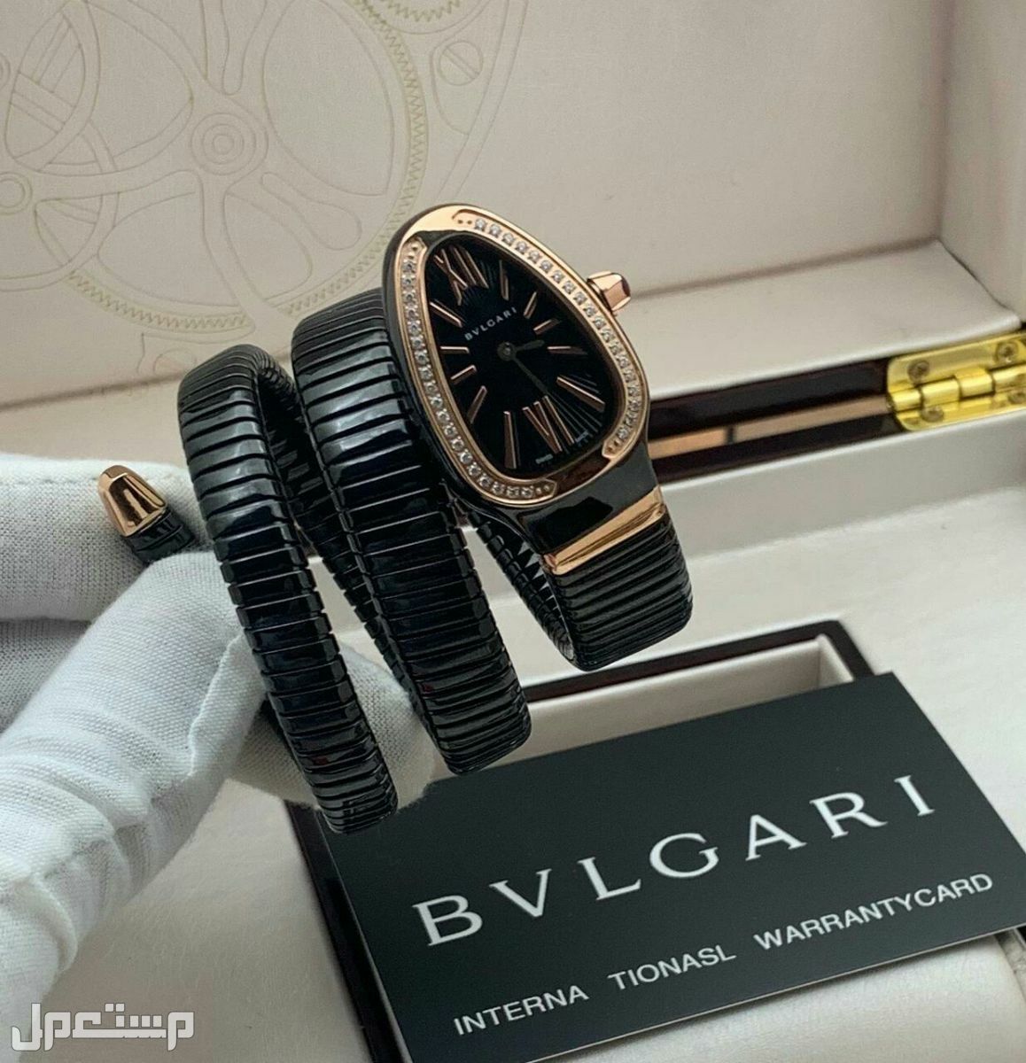 ساعة نسائيه ماركة بلقاري شكل ثعبان درجه اولى