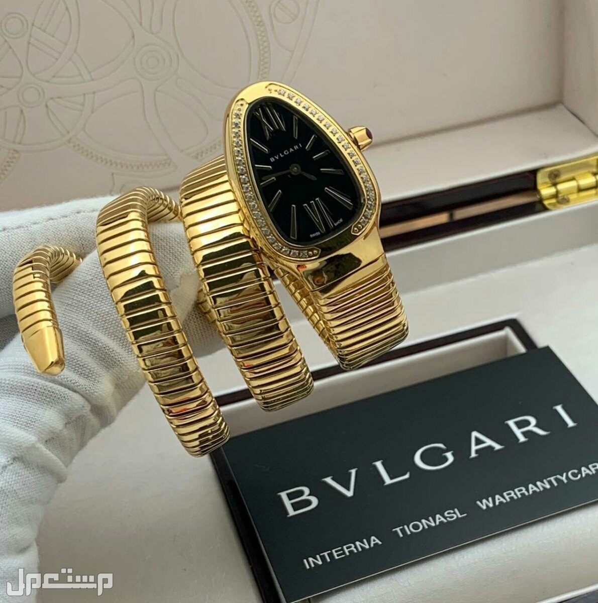 ساعة نسائيه ماركة بلقاري شكل ثعبان درجه اولى