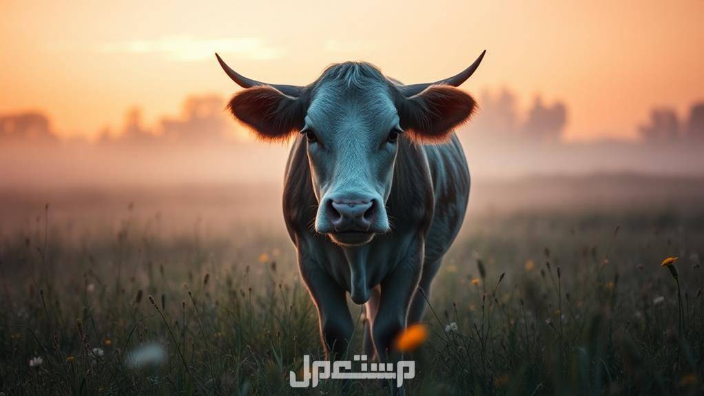 تفسير حلم البقر الكثير في المنام وعلاقته بالرزق الوفير بقرة  غاضبة تسير بهدوء وسط الطبيعة
