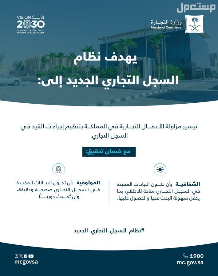 ما هو نظام السجل التجاري الجديد في السعودية؟ الشروط والتكاليف اهداف نظام السجل التجاري الجديد في السعودية