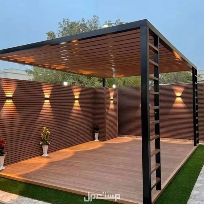 تنسيق حدائق جلسات مظلات