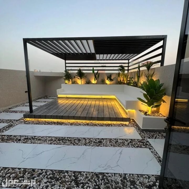 تنسيق حدائق جلسات مظلات