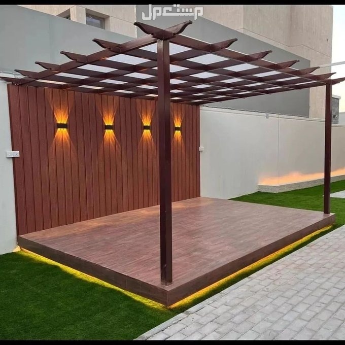 تنسيق حدائق جلسات مظلات