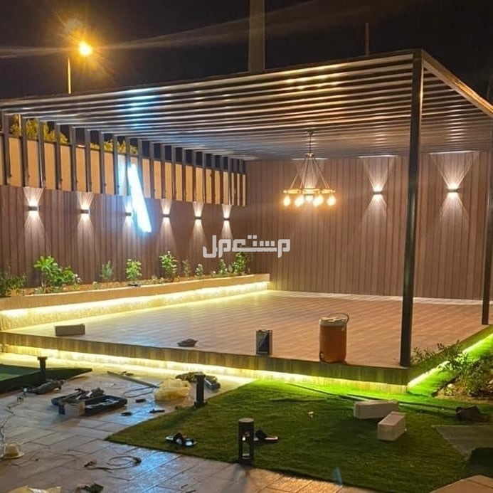 تنسيق حدائق جلسات مظلات