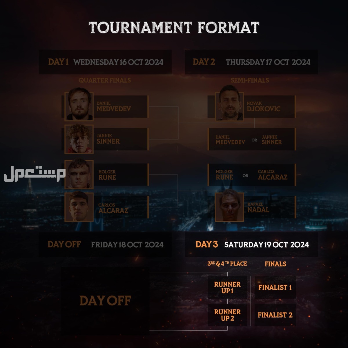 تذاكر بطولة أساطير التنس نادال وديوكوفيتش في موسم الرياض بطولة التنس موسم الرياض اليوم الثالث