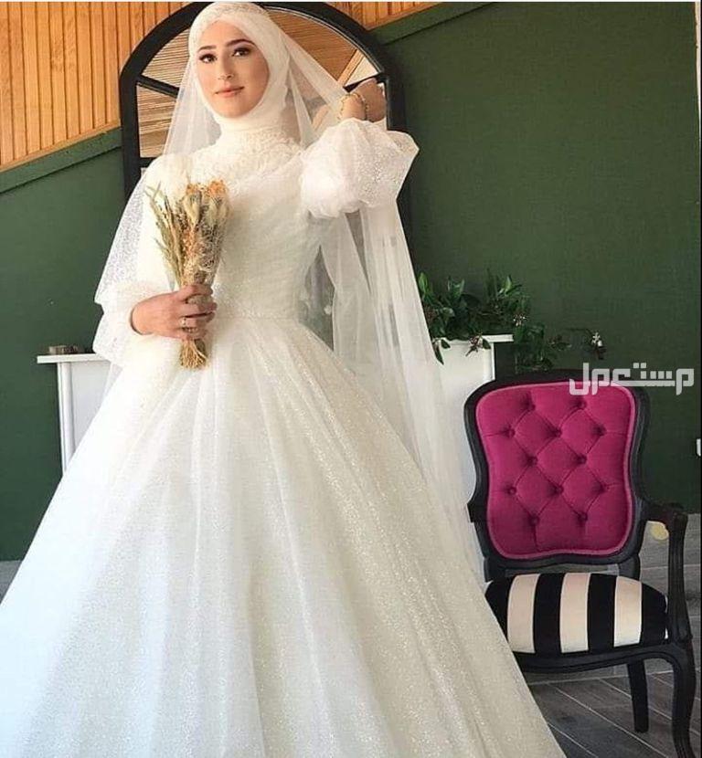 صور موديلات فساتين زفاف بأكمام طويلة 2025 فستان زفاف ملكي