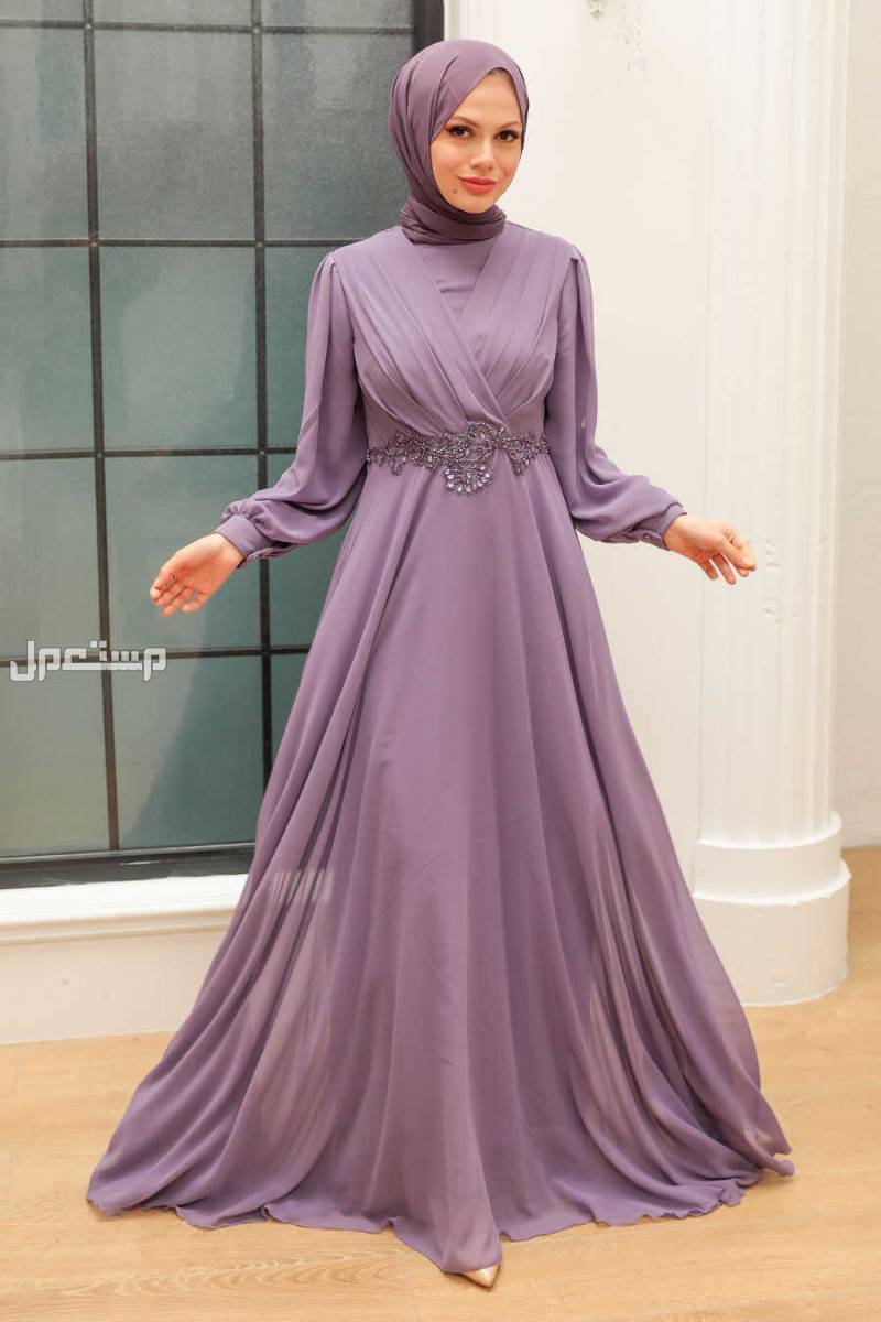10 تصميمات فساتين سواريه دانتيل وستان للمحجبات فساتين سواريه 2025