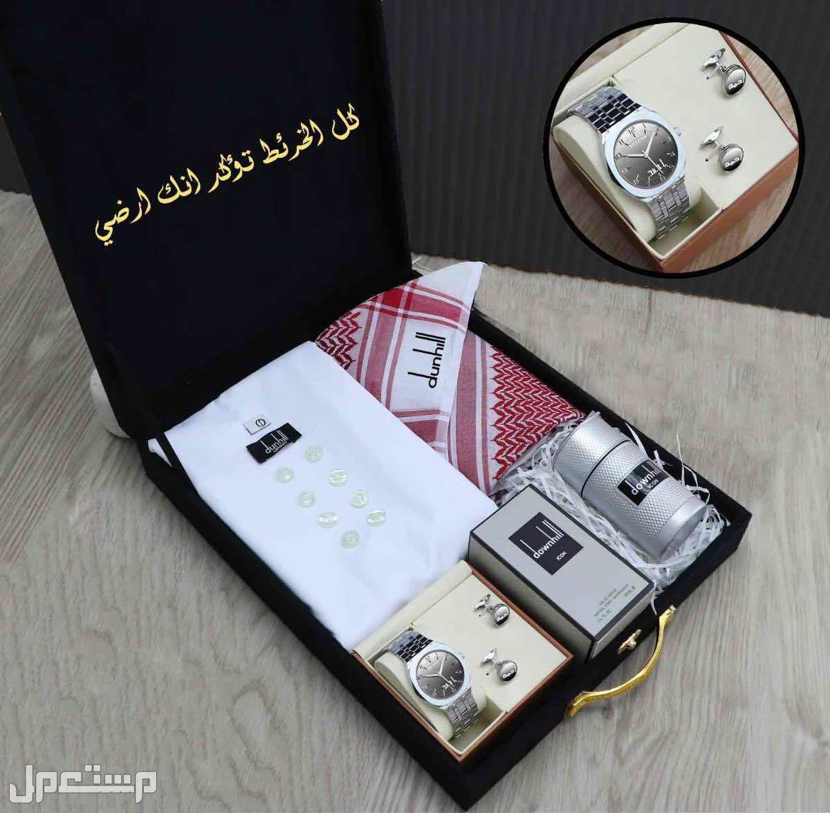 بوكس اهداء رجالي جفنشي دنهل قماش شتوي ماركة جفنشي مقلم خطوط طوليه وزن 350 جرام 3 امتار وربع عرضين مع زراير ولوقو الماركة في الجيب والرقبه ⬜ شماغ احمر ماركة هشتاغ الاصلي قطن 100%  مقاسات