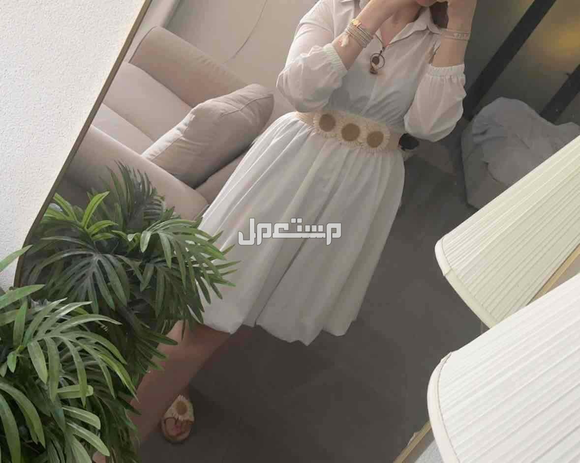 فستان ابيض انيق مقاس L XL