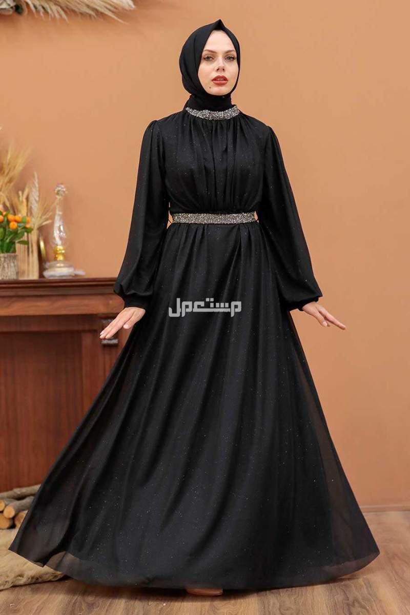 نماذج وأسعار فساتين باللون الأسود للمحجبات اجمل فساتين سوداء للمحجبات