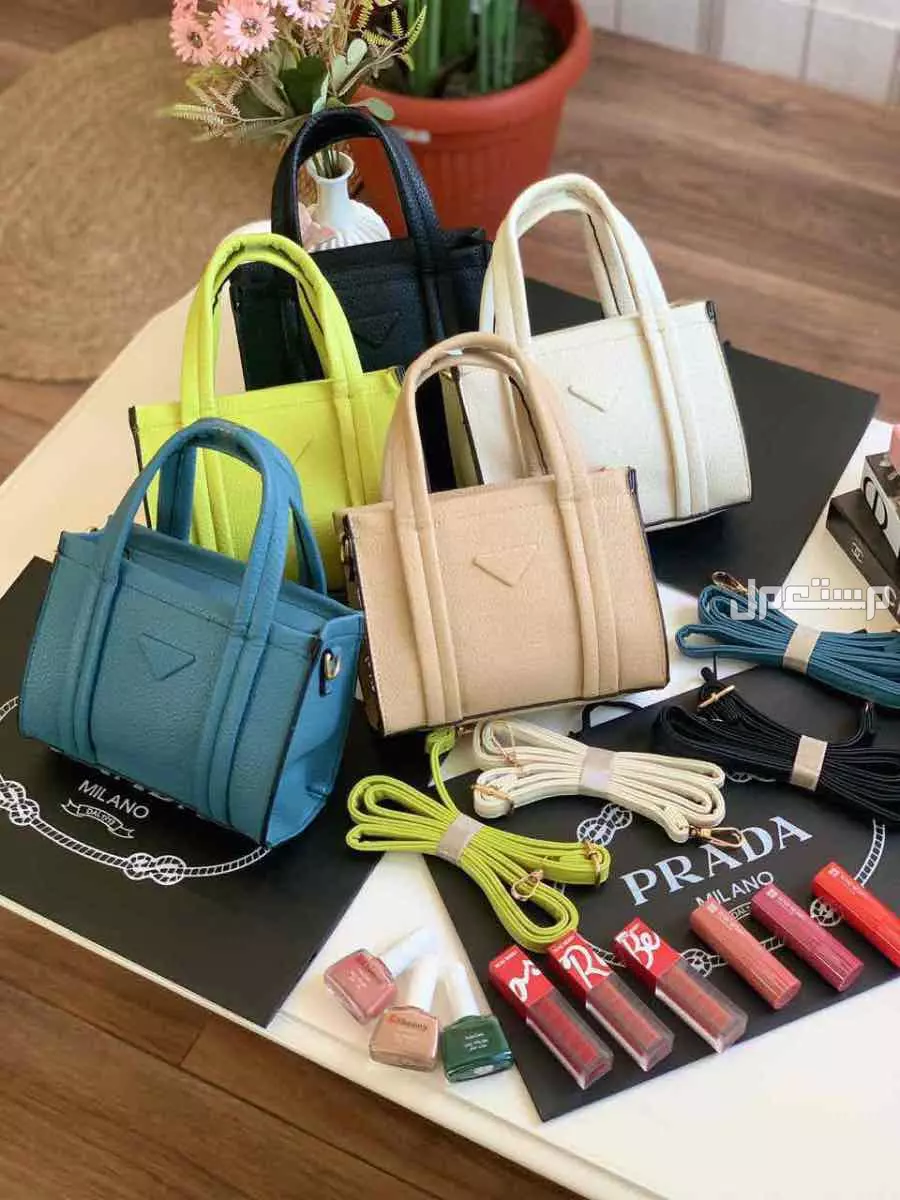 عرض 3 شنط مع 3 ارواج جافه وسايله و 3 مناكير