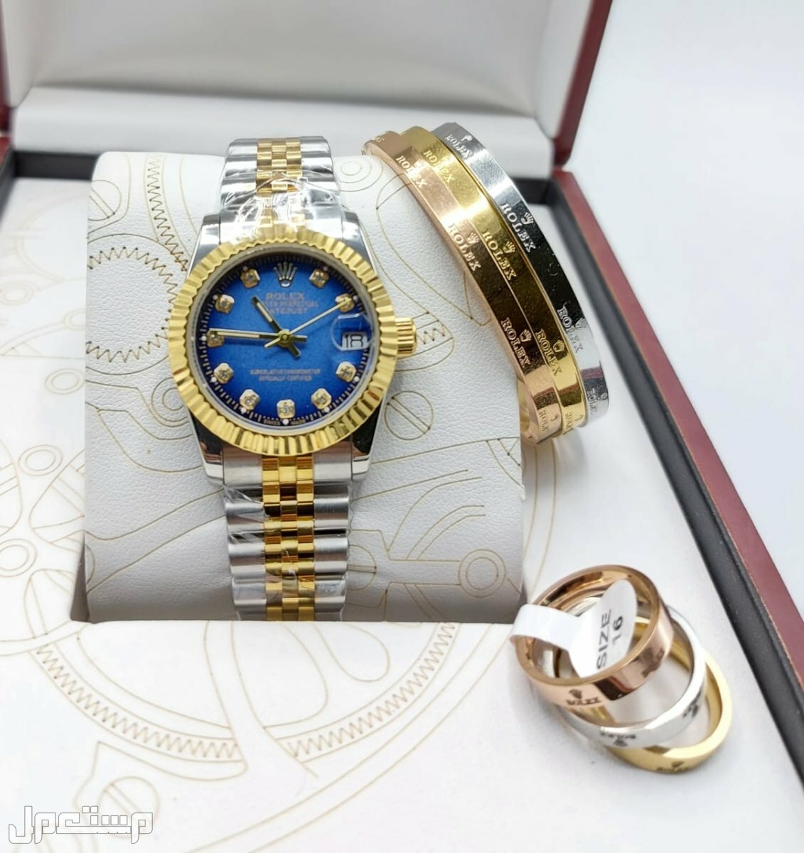 ساعات نسائي رولكس مع الاساور والخواتم جمله وتجزئه لطلب وتساب
0567420275