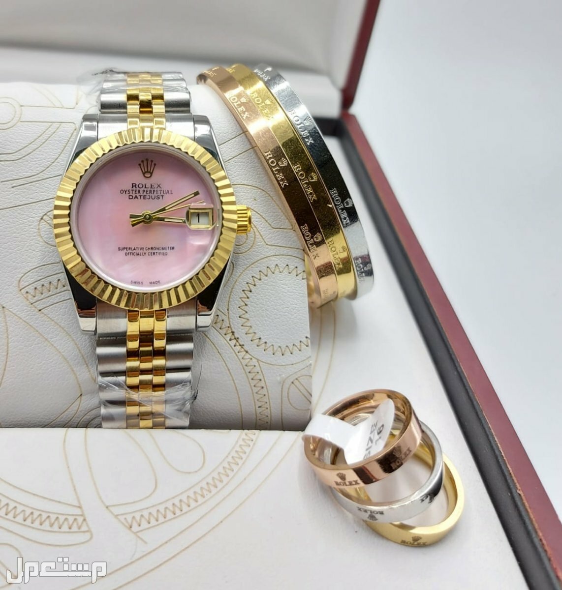 ساعات نسائي رولكس مع الاساور والخواتم جمله وتجزئه