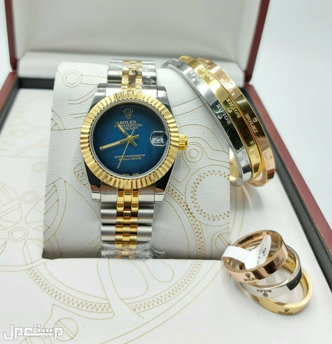 ساعات نسائي رولكس مع الاساور والخواتم جمله وتجزئه