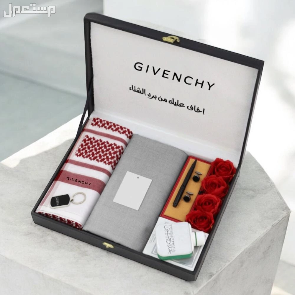 299جديدنا*  *بوكس جيفينشي شتوي* ------------------------- 1️⃣ *عطر رجالي شكل لاكوست نحت الاسم حسب الطلب*   2️⃣ *شماغ جيفينشي سوبر ديلوكس قطن 100%مقاسات60-58-55*   *3️⃣قماش شتوي. وزن350جرام م