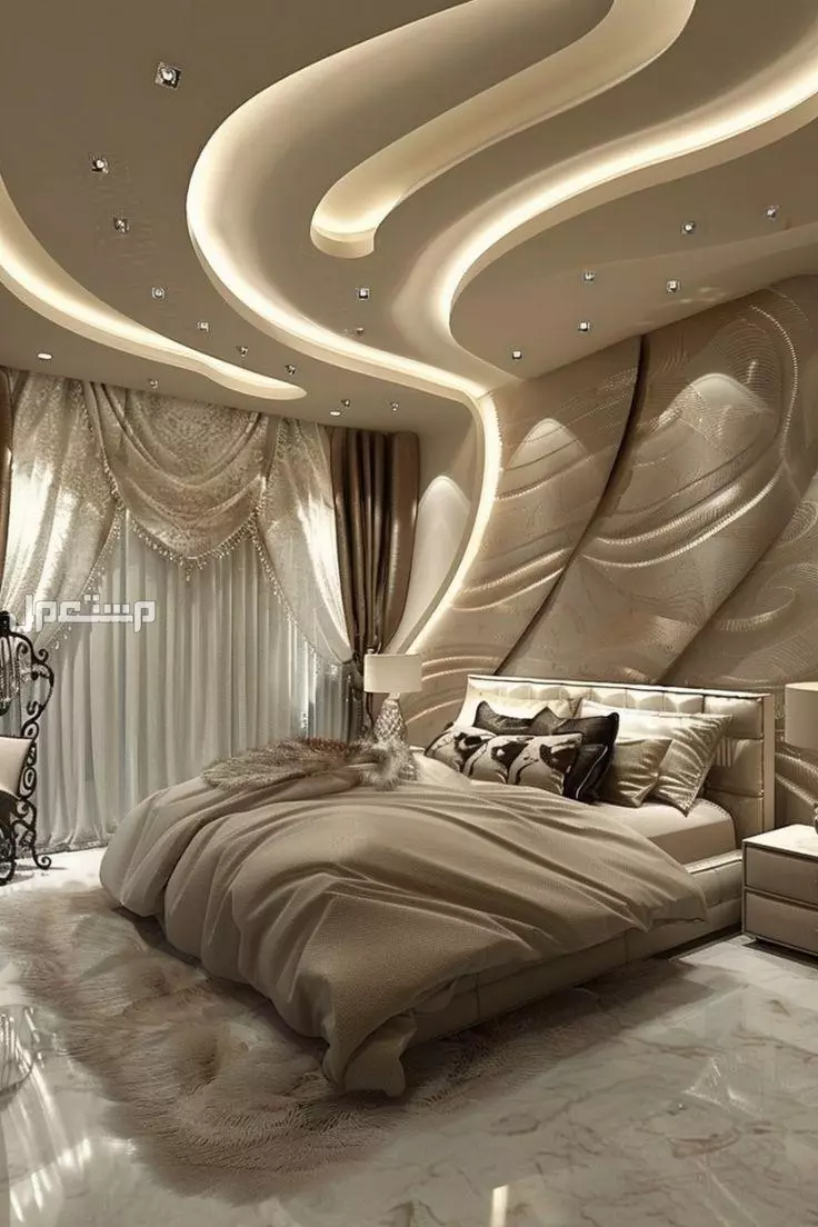 ديكورات جبس غرف نوم فخمة وأنيقة 2025 مع الصور تصميم ديكور غرف نوم فخمة